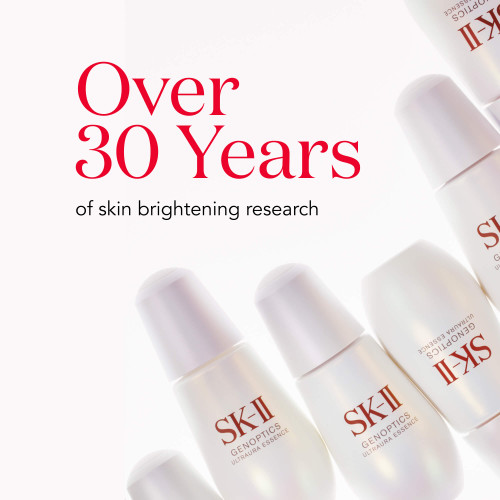 GenOptics Ultraura Essence is SK II's best-selling brightening serum to visibly reduce dullness and target sun spots slide2