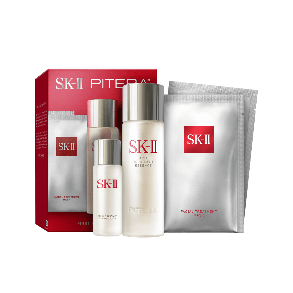 PITERA™ First Experience Kit: Skincare Starter set with facial treatment essence, clear lotion, and a mask - SK-II USA